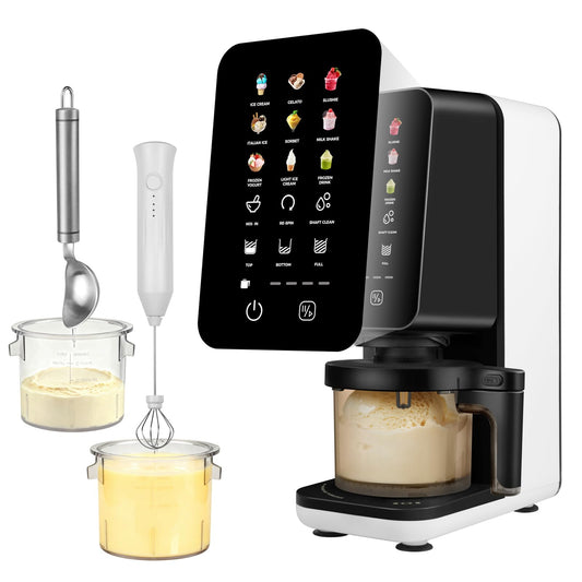 12 In 1 Electric Ice cream maker machine for Ice Cream, Gelato, Slushie, Italian Ice, Sorbet, Milk Shake, FrozenYogurt, Light Ice Cream, Frozen Drink, Mix-In, Re- Spin, Shaft Clean,Ice cream machine