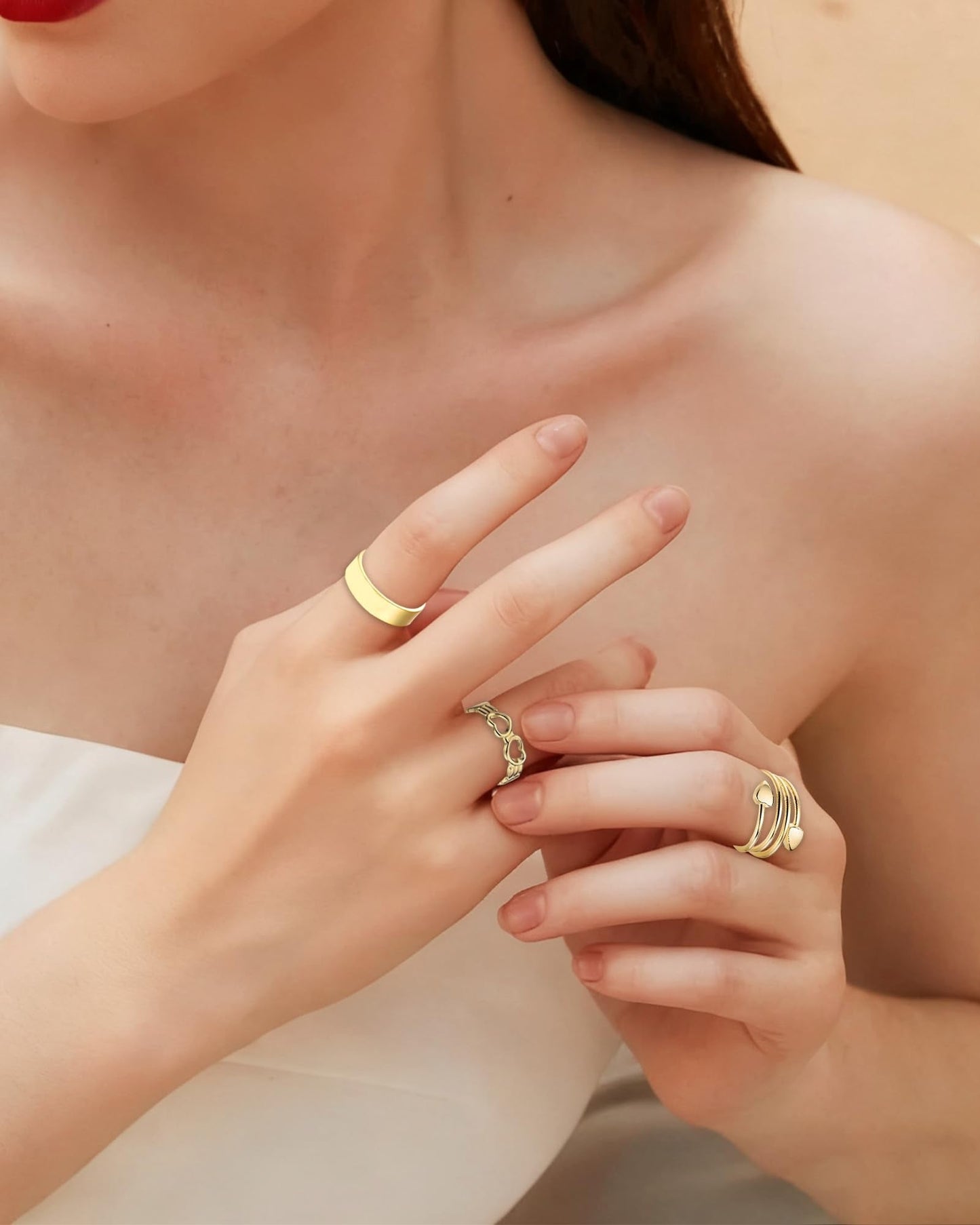 BioMag Copper Rings for Women, 99.99% Pure Copper Magnetic Rings Thumb Rings for Lymphatic Drainage, Adjustable Jewelry Gifts for Women