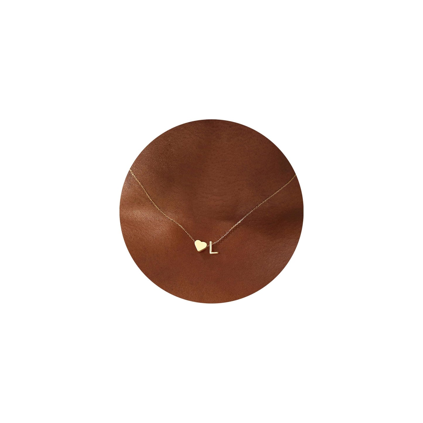 Turandoss Heart Initial Necklaces for Women Trendy, 18K-Gold-Plated Dainty L Heart Tiny Initial Necklaces Letter Jewelry for Women