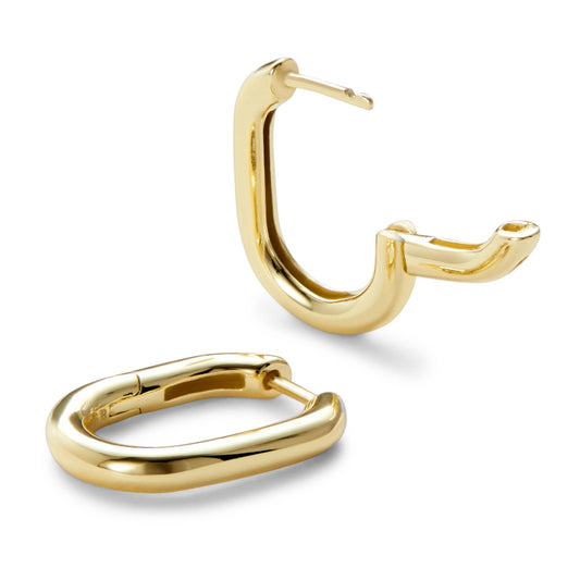 Ana Luisa | Gold Hoop Earrings - Rox Small | Minimal & Chic 14K Gold Plated Hoops | Hypoallergenic, Water-Resistant & Tarnish-Free | 14K Gold Earrings | Crafted In 100% Recycled Sterling Silver,