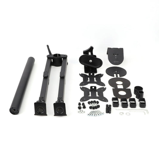 Amazon Basics Adjustable Dual Monitor Desk Mount, Holds up to 32" Monitors, Black