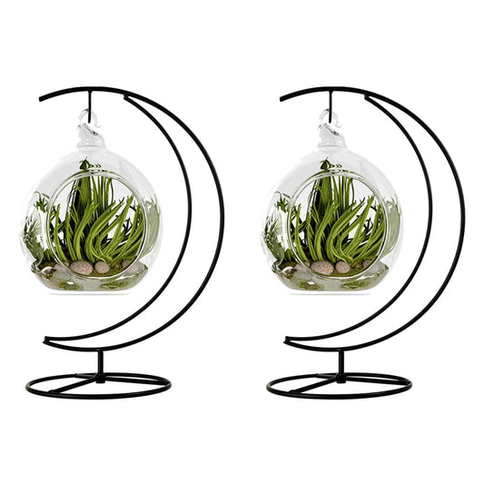 CXLE 2Pack Ornament Display Stand, 10 Inch Metal Ornament Hanger Stand for Hanging Glass Globe, Christmas Ornament, Air Plant Terrarium, Witch Ball, Home Office Wedding Decoration