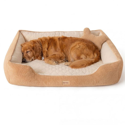 Cooling Orthopedic Dog Beds Large Sized Dogs - Memory Foam for Joint Pain & Arthritis, Big Dog Couch w/Washable Removable Cover & Waterproof Liner, Pet Bed w/Raised Bolster & Non-Slip Base