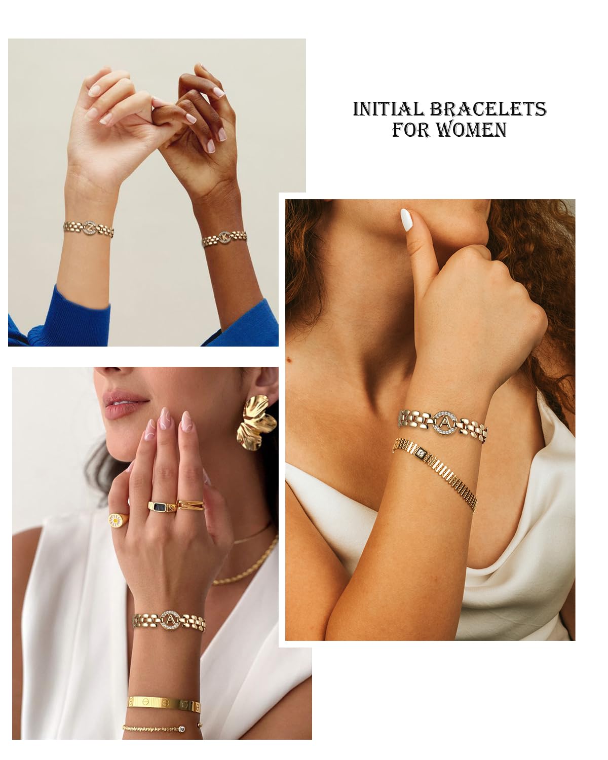 WEDDINEN Initial Bracelet,14K Gold Plated Letter Bracelets for Women, Thick Bangle Wrist Gold Alphabet Bracelet for Women, Christmas Gifts for Women Jewelry Initial K Charm Chain