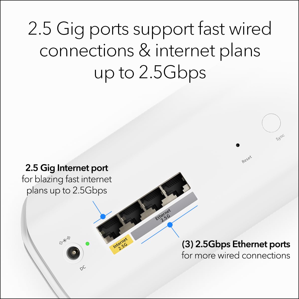 NETGEAR Orbi 770 Series Tri-Band WiFi 7 Mesh Network System (RBE773) - Router + 2 Satellite Extenders, Security Features, Up to 11Gbps, Covers up to 8,000 sq. ft., 100 Devices, 2.5 Gig Internet Port
