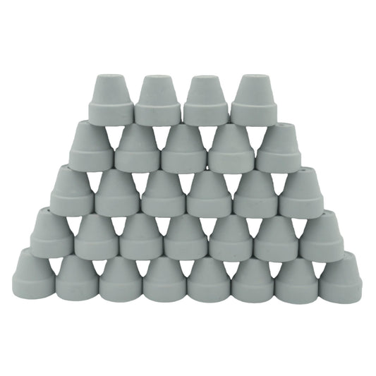 Yuvori Mini Pastel Terracotta Pots for Micro Gardens – 30 Pack, 1.7” Tiny Breathable Clay Planters, Macaron Colors, for Moss, Fairy Gardens, Dollhouses, and Succulents (Painted Grey, 1.2 Inch)