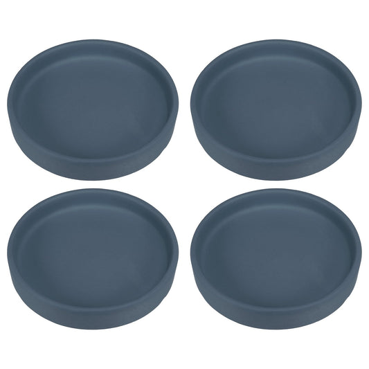 PATIKIL 4.5 Inch Round Ceramic Plant Saucer, 4 Pack Plant Saucer Tray Flower Planter Drip Tray for Indoors Outdoors Patio Balcony, Dark Blue