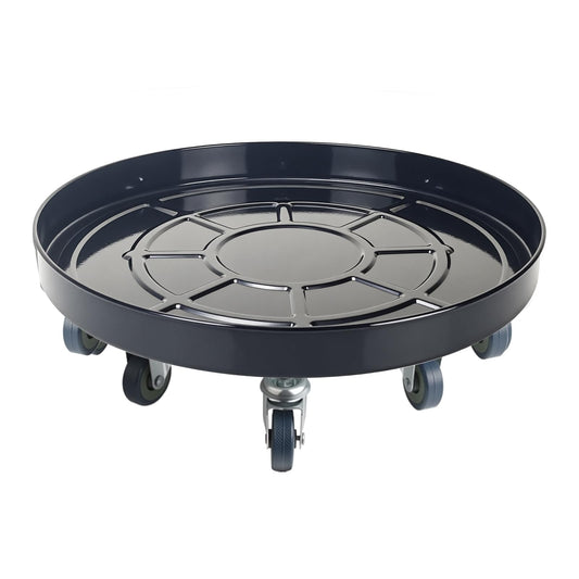 Uholan 20 Inch Heavy Duty Plant Stand on Wheels, Round Plant Caddy with Wheels for Indoor & Outdoor Use, Metal Rolling Tray for Potted and Small Furniture, Black
