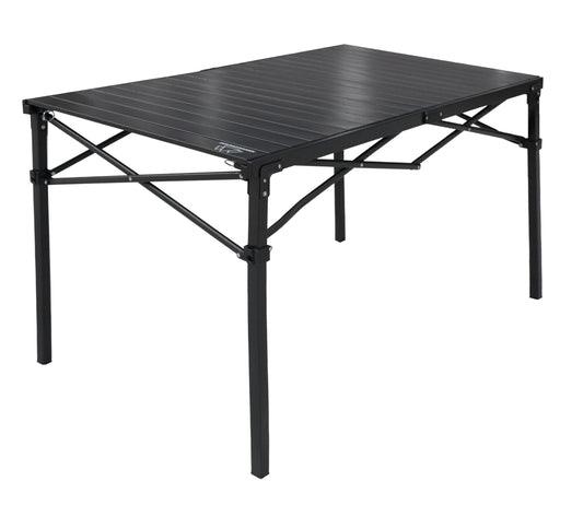MOUNTAIN SUMMIT GEAR Heavy-Duty Roll-Top Table for Camping (Large) - Portable Aluminum-Top Folding Table with Steel Frame by Caddis Sports