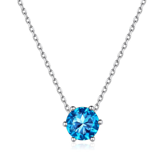 ChicSilver December Birthstone Necklace 925 Sterling Silver tanzanite necklace for women Dainty Tiny blue necklaces for women