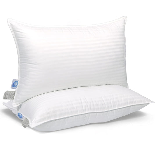 East Coast Bedding Cozy Dream Goose Feather and Down Pillows - RDS Certified, 100% Cotton Cover, Hotel Collection, Bed Sleeping, Medium Support, Queen 2 Pack
