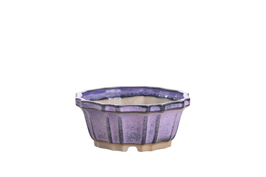 Willow Bonsai Ceramics Flower Design Bonsai Pot 4.5 Inch – Elegant Ceramic Bonsai & Succulent Pot, High‑Fired Frost‑Proof Stoneware with Drainage+Wiring Holes, Handmade USA (Purple, 4.5inch)