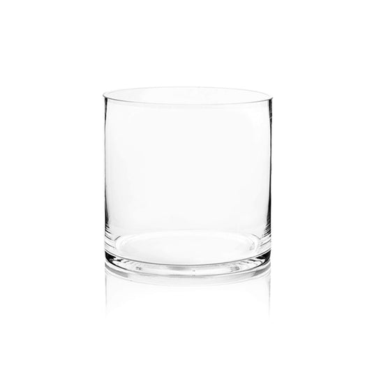 WGV Cylinder Vase, Width 8", Height 8", Clear Wide Large Diameter Flower Glassware, Floral Container, Planter Terrarium for Wedding Party Event, Home Accent Decor, 1 Piece