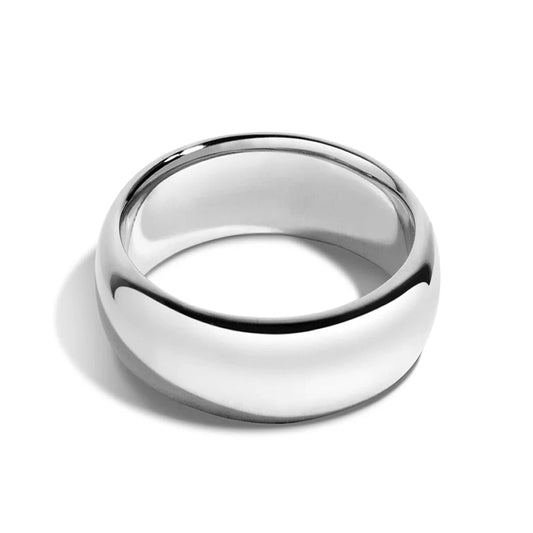 Tioneer Jewelry | Sterling Silver Plain Dome Wedding Band | Wedding Band for Women & Men | Sterling Silver Jewelry, Silver, 8mm, Size 7