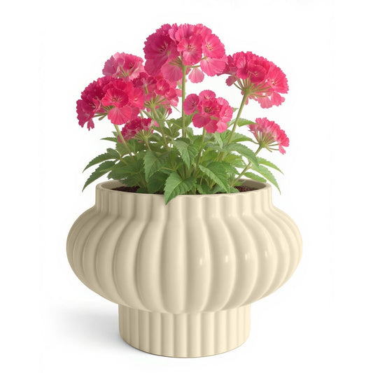 OXART 11 inch Plant Pot, Ceramic Plant Pots Indoor Plants with Drainage, Outdoor Flower Pots for Succulent, Snake Plant and Pothos Home Office Decorative Planters Pot, Yellow
