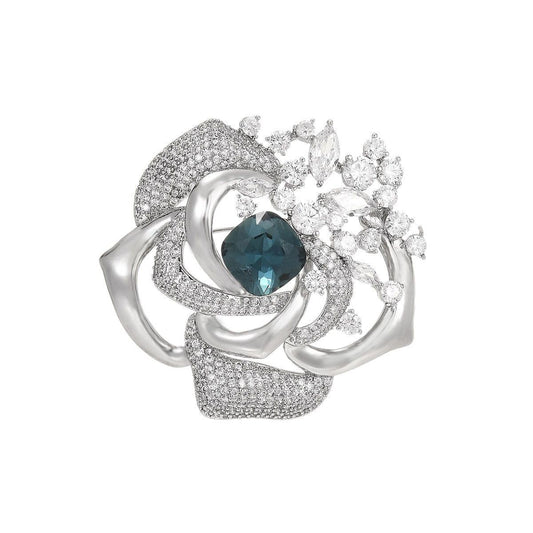 UNVAK Flower Brooch Austrian Crystal Brooch Pin Rhinestone Flower Brooch Lapel Pin Jewelry Thanksgiving Day Birthday Gifts Dress Accessories for Mom Wife