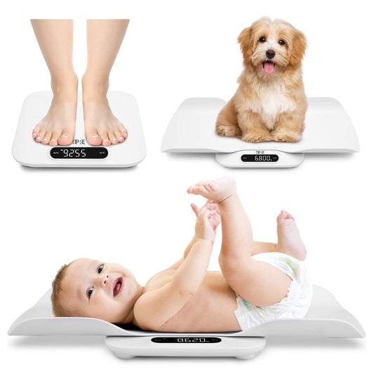 TIPRE Baby Weight Scale, Infant Scale with Detachable Tray, Pet Scale for Cat Dog, Multiple Weighing Scale for Toddler, Children, Pet and Adult Auto-Rotation LED Screen, Up to 400lb/180kg