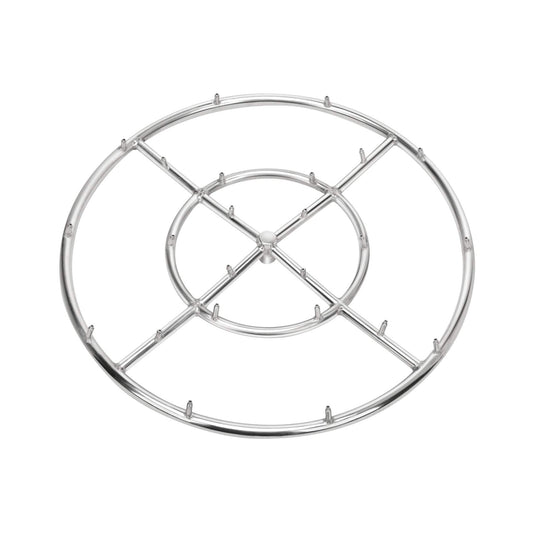 Stanbroil 24" High Flame Round Jet Burner Ring for Natural or Propane Gas Fire Pit, 304 Series Stainless Steel, Double Ring