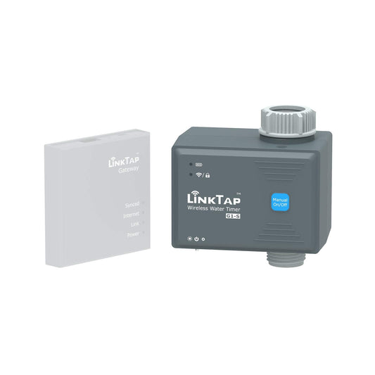 LinkTap G1S Wireless Water Timer (Requires Gateway), Smart Irrigation Hose Faucet Timer, Greater Range Than WiFi Sprinkler Timers, 2 Year Battery Life, Weather Aware, Alexa