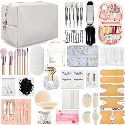Emergency Kit for Women – Mini Emergency Kit with 50+ Bridal Suit Essentials, Purse Essentials Kit, Wedding Day Survival Kit, Emergency Bride Kit, Women’s Emergency Kit, Wedding Survival Kit