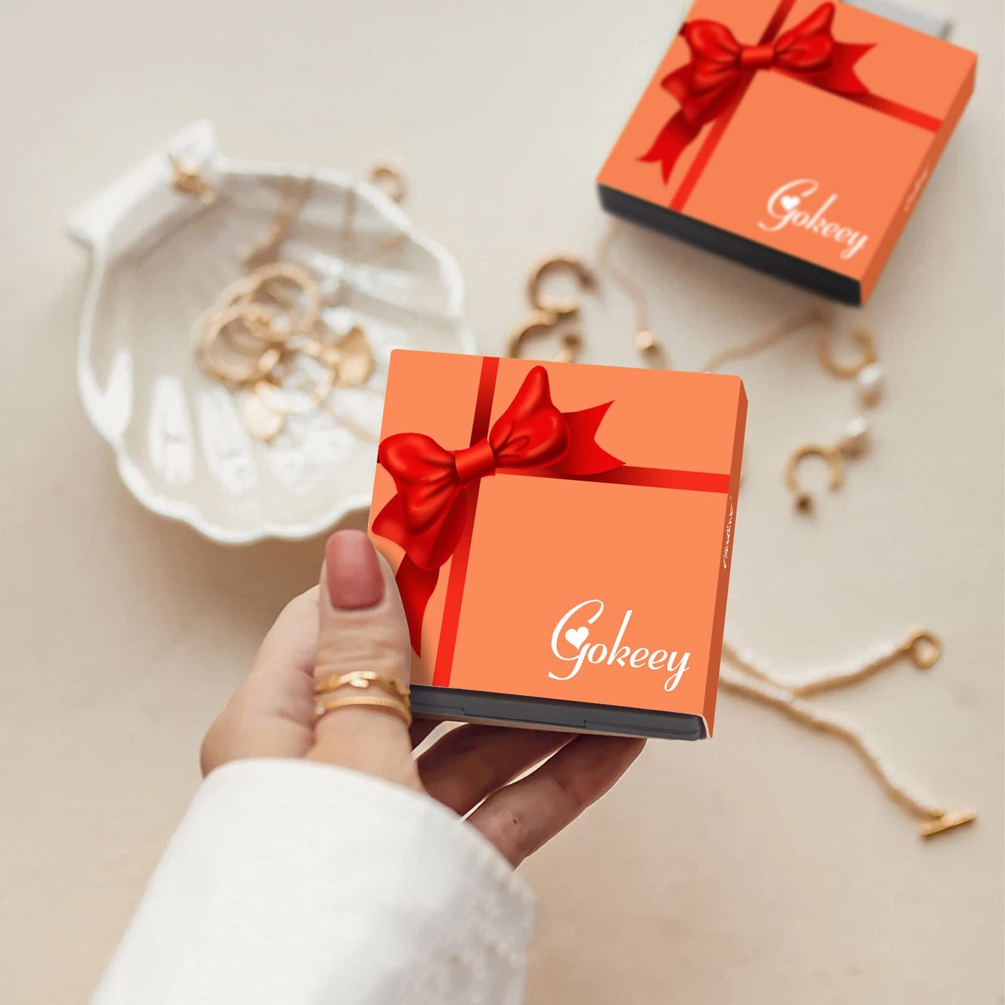Gokeey Dainty 14K Real Gold Plated Bracelets Set for Women，Stackable Beaded Cuban Chain Link Layered Gold Bracelet for Women Trendy Gold Jewelry 5pcs