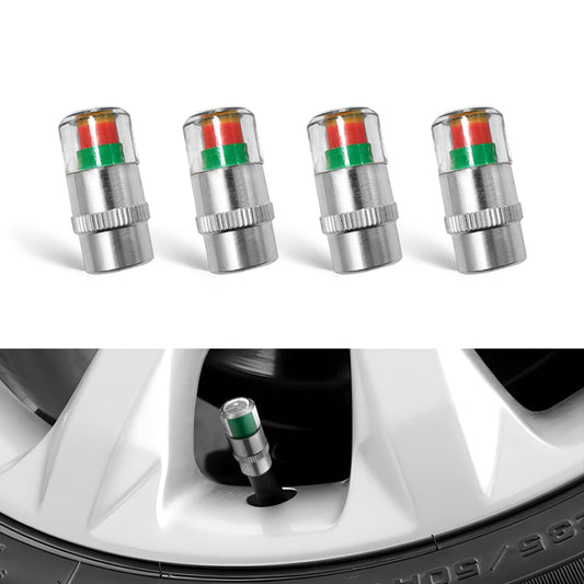 4Pcs Universal 32PSI Car Tire Pressure Monitor Valve Stem Caps Sensor Indicator - 3 Colors Alarm for Cars, SUVs, Trucks