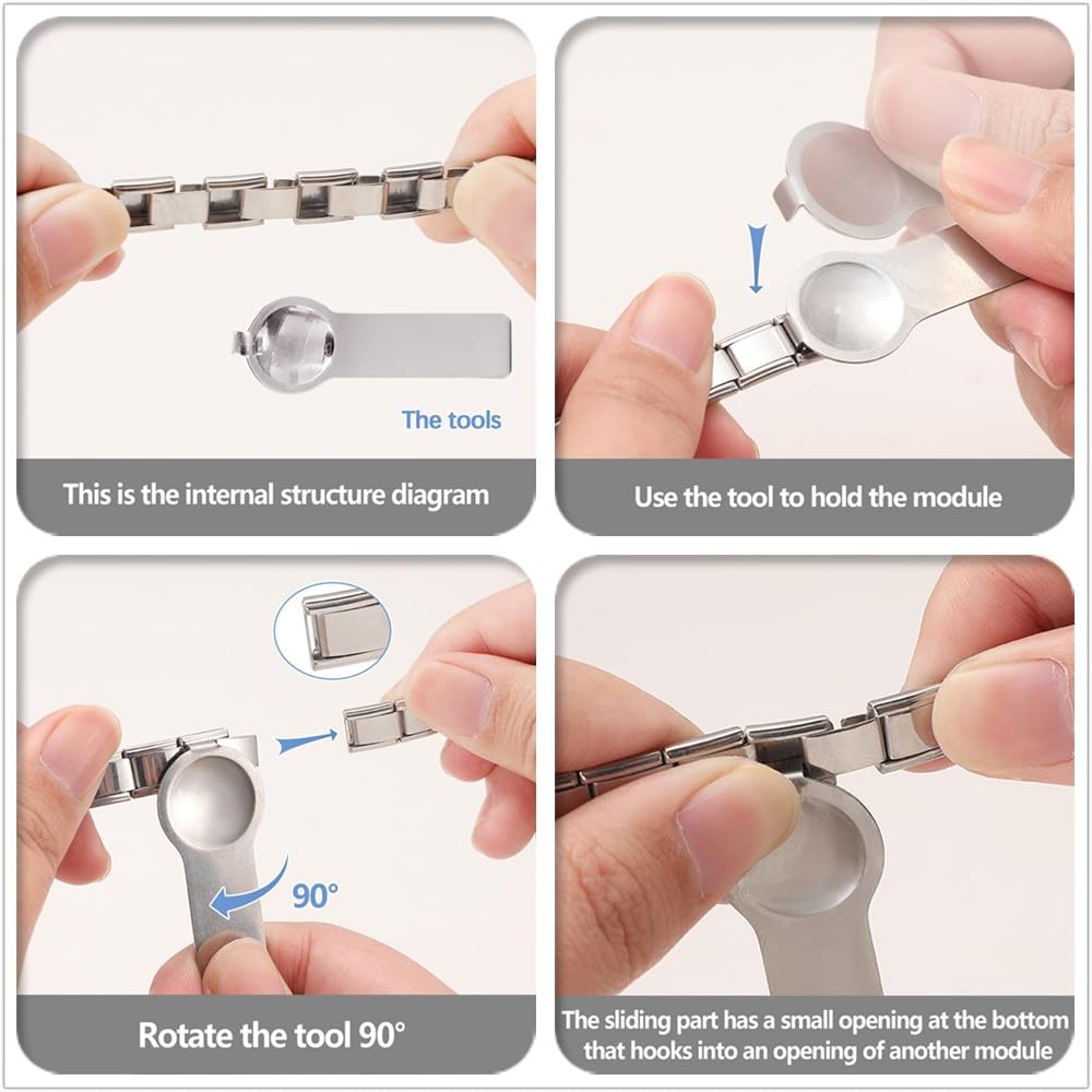 Jukoclut 9mm Italian Style Modular Charm Bracelet Link Handmade DIY Stainless Steel Jewelry Gifts for Women (Love Cat)