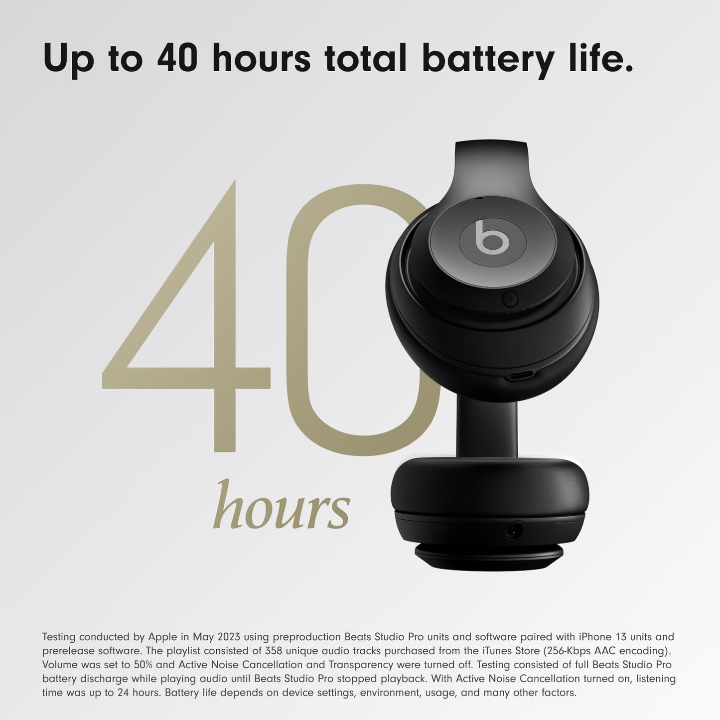 Beats Studio Pro - Premium Wireless Over-Ear Headphones- Up to 40-Hour Battery Life, Active Noise Cancelling, USB-C Lossless Audio, Apple & Android Compatible - Black