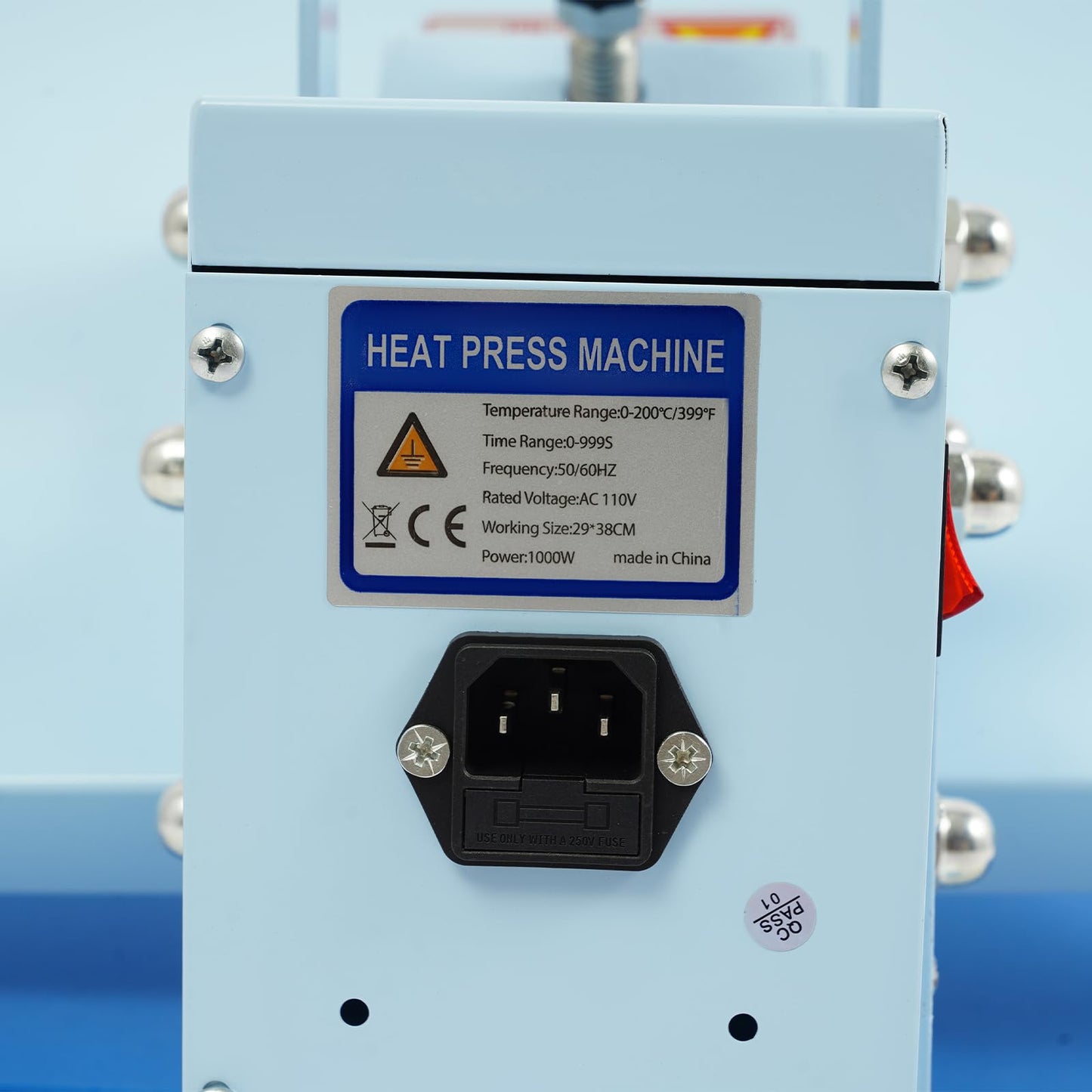 BFDIEEM Heat Press Machine for T Shirts, Digital T Shirt Pressing Machine with Soft Handle, Mini Manual Heat Presser Heavy Duty Hot Press Stamping for Clothing, Bags, Tiles, Blue 11.42 * 14.96in
