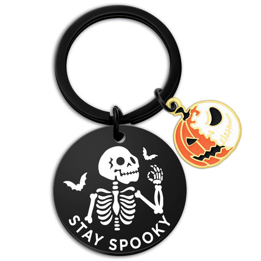 Davrock Witchy Gifts For Women Skull Keychains Gothic Decor Horror Gifts Halloween Keychain Spooky Basket Stuffers For Her Him Skull Keychain Halloween Accessories Ghost Keychains For Friend