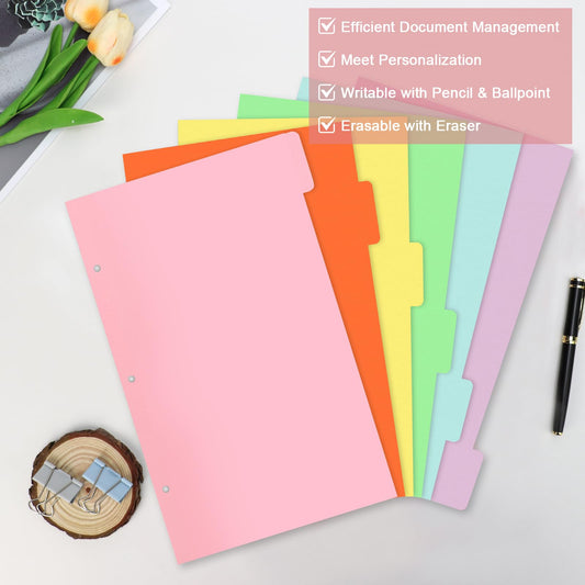 18 Sheets 9x14 Inch Legal Size Tab Dividers 3 Ring Binder Legal Size Index Tab Dividers 6 Colors Legal Index Card tab Dividers Legal Exhibit Dividers 6 Legal File Separators for Office Organization