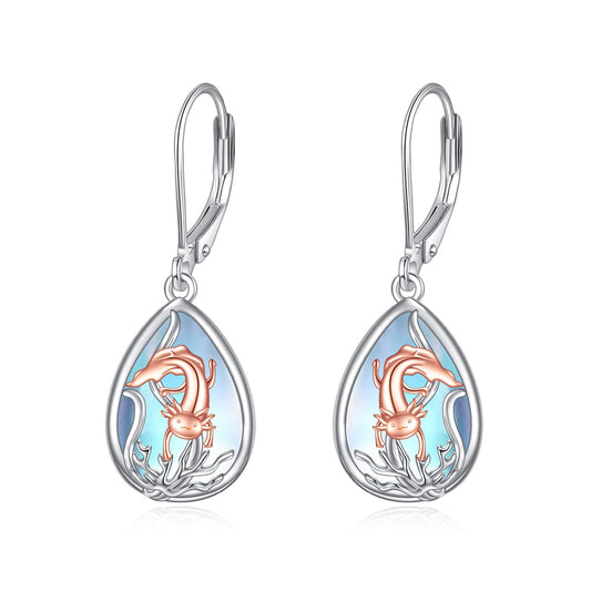 YFN Axolotl Earrings for Women Axolotl Drop Earrings Sterling Silver Mexican Salamander Earring Cute Animal Jewelry Charm