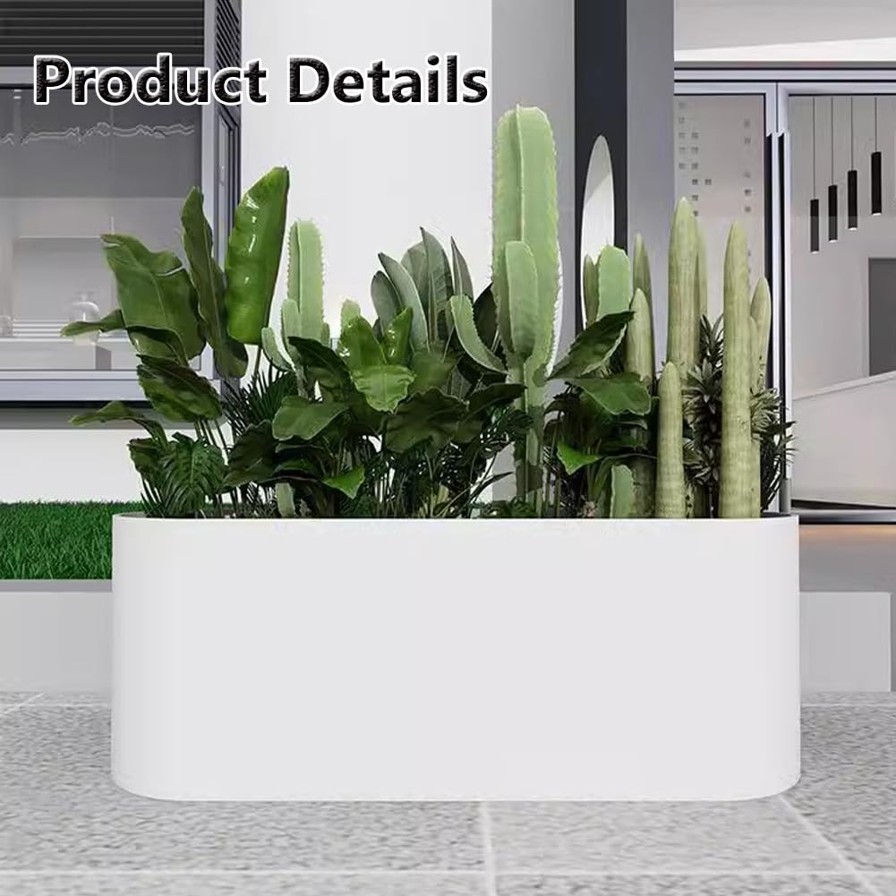 Sions Freestanding Planter Garden Beds, Outdoor Galvanized Planter Raised Garden Boxes, Raised Vegetable Gardens and Balcony Plant Tray Planting Beds,White 80cm*30cm*50cm
