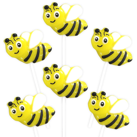 Bee Candy – 24 Individually Wrapped Lemon Flavored Suckers – Honey Bee Party Favors, Baby Showers, Edible Cupcake Toppers, Dessert Table Treats, Goodie Bag Lollipops for Kids