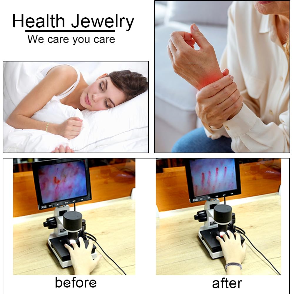 38 Elegant Titanium Magnetic Bracelet for Women Germanium and Magnetic Functions with Free Link Removal Tool Christmas gift (S&G With Zircon)