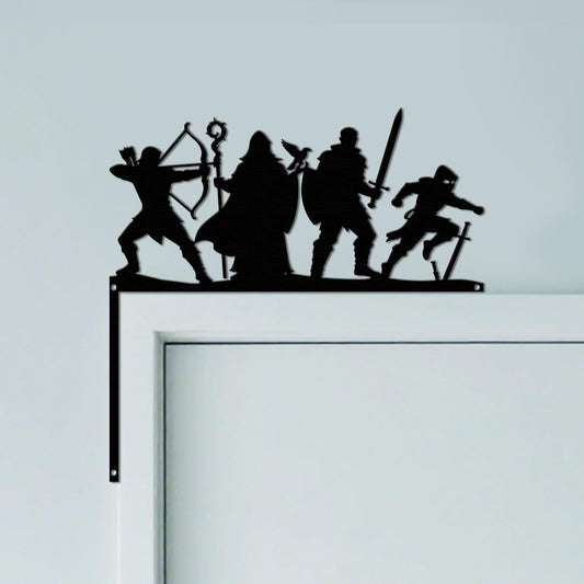 CUTHOLLOW Fantasy Adventure Wizard Door Topper Sign Wall Art Decor, 9.8"x9.8" Double-sided Metal Unique Hanging Above Door Frame Corner Accent for Home House Bedroom Front Door Hallway Entryway