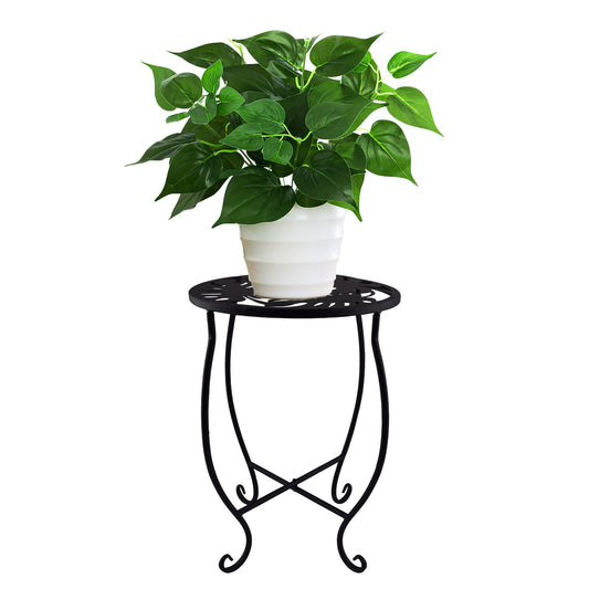 TLBTEK Planter Stand,10 Inch Metal Round Potted Plant Stands Indoor Outdoor ,Single Modern Flower Pot Stand Holder Rack Planter Display for Home,Kitchen,Patio,Garden, Corner, Balcony and Bedroom (Style 4)