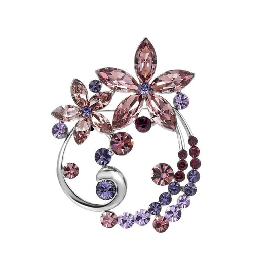 UNVAK Austrian Crystal Flower Brooch Pin - Retro Lapel Pin Jewelry for Thanksgiving Day, Birthday Gifts, Dress Accessories