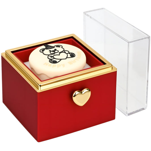 NUOGAO Rotating jewelry box, pop-up surprise gift box, romantic birthday surprise rotating necklace and ring box, Valentine's Day, birthday, anniversary, wedding gift (Red)