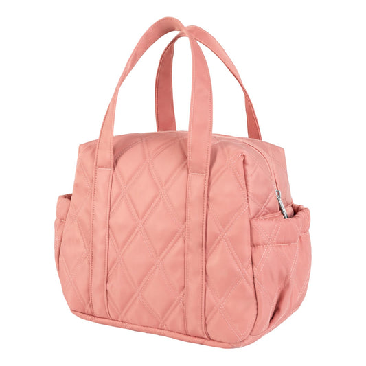Easozoom Quilted Puffer Lunch Bag for Women, Leakproof Lunch Box for Adult Girls, Large Capacity Reusable Lunch Box for Work School Picnic Travel (Dark Pink)