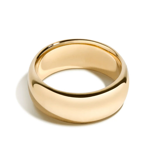 Tioneer Jewelry | Sterling Silver Plain Dome Wedding Band | Wedding Band for Women & Men | Sterling Silver Jewelry, Gold, 8mm, Size 7