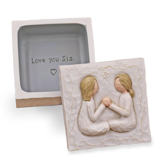 AcowSpt Birthday Gifts for Women, Sister Gifts, Friendship Gift, Best Friend Gift, Valentines Day Gifts for Sister, Sculpted Hand-Painted Keepsake Box