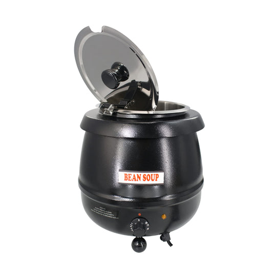 11Qt Commercial Soup Warmer, 400W Buffet Food Warmer Soup Kettle with Hinged Lid & Detachable Pot, Temperature Control (105-195°F) for Soups, Chili, Stew, Nacho Cheese - Black