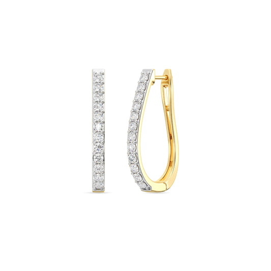 Gilded Lab-Grown Diamond Prong Series Hoop Earrings,1 Cttw | SI1 F Color, 14K Gold-Plated | Elegant & Ethical Jewelry for Women, Gift Box Included | For Anniversaries, Gifting and Special Occasions