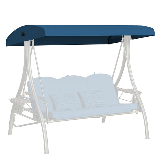 Oungelark Outdoor Porch Swing Canopy Replacement Cover, 3 Seat Swing Cover UV-Resistant for 3-Seat Porch Swing (Blue, 76.8x47.2x9.1in)