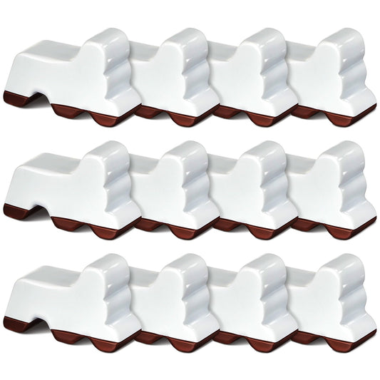 Kigeli 12 Pcs Resin Pot Feet for Outdoor Planters 3 Inch Long 1.5 Inch Tall Flower Handmade Elevator Plant Feet Frost Proof Lifter for 14-20 in Pot(White)