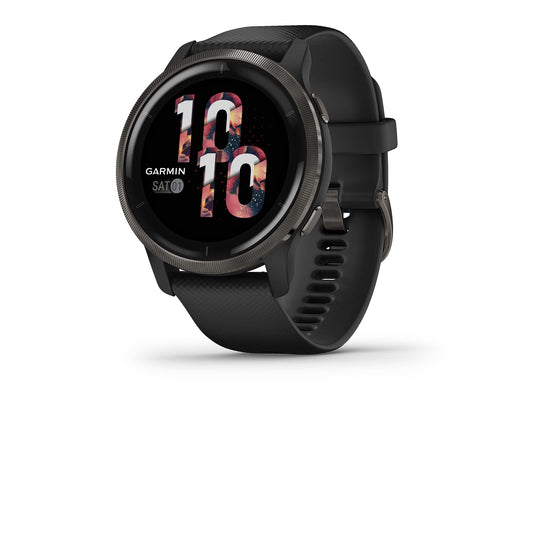 Garmin Venu 2, GPS Smartwatch with Advanced Health Monitoring and Fitness Features, Slate Bezel with Black Case and Silicone Band , 27.9 mm (Renewed)