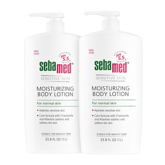 SEBAMED Moisturizing Body Lotion pH 5.5 for Sensitive Skin Dermatologist Recommended Paraben-Free Moisturizer 33.8 Fluid oz (1 Liter) Pack of 2