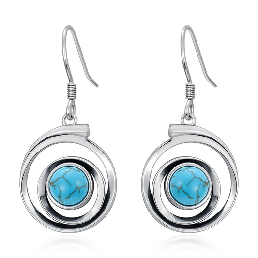 Eetaitai Natural Turquoise Earrings 925 Sterling Silver Pear Vintage Earrings Western Jewelry Boho Dangle Earrings for Women Birthday Cowgirl Mothers Day Gifts for Mom Wife Sister