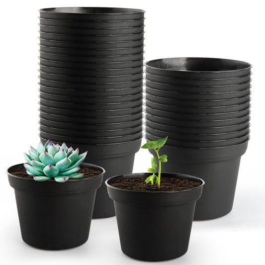 RooTrimmer 160 Pack 3 Inch Black Nursery Pots - Plastic Seedling, Seed Starter, Germination Pots with Drainage for Plants, Succulents, Flowers, Transplanting